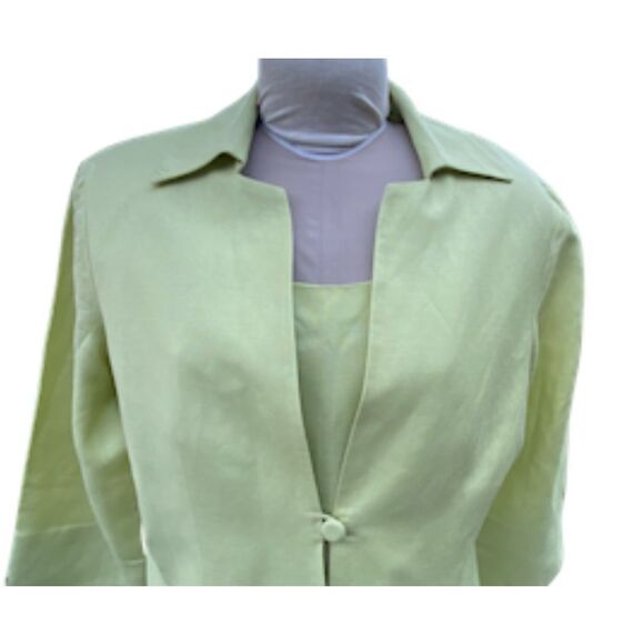 Jessica Howard 2-Piece Linen Blend Dress/Jacket Lt. Green Sz. 12 Vtg - Picture 3 of 11